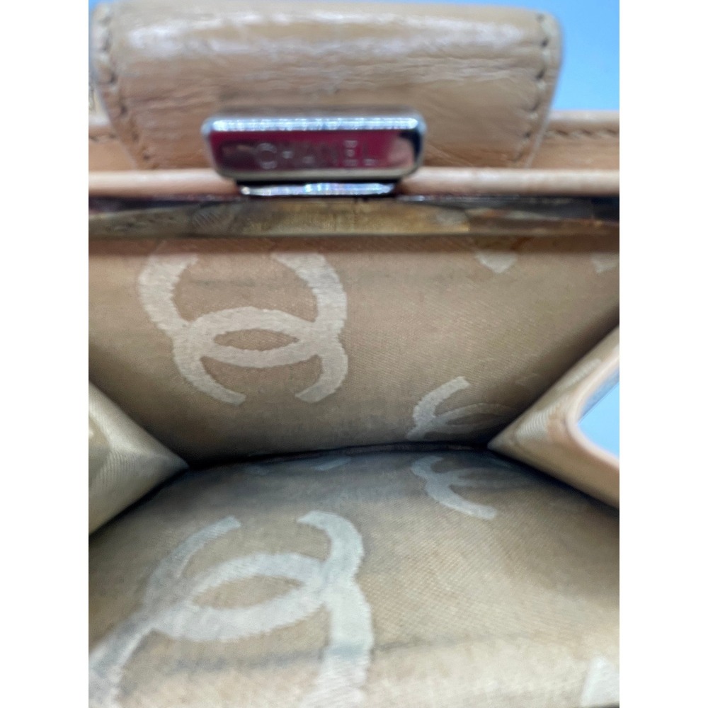Chanel Cambon Ligne Compact Wallet Beige Quilted Lambskin Black CC Logo#842 - Picture 11 of 12